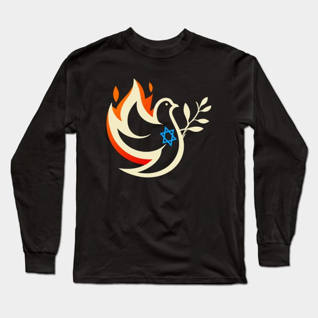 Peace For Israel Long Sleeve T-Shirt by Tezatoons